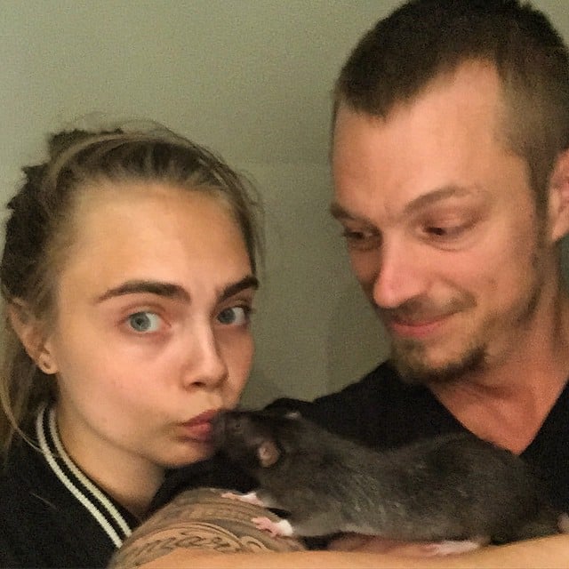Delevingne and Kinnaman hung out . . . with a rat.
