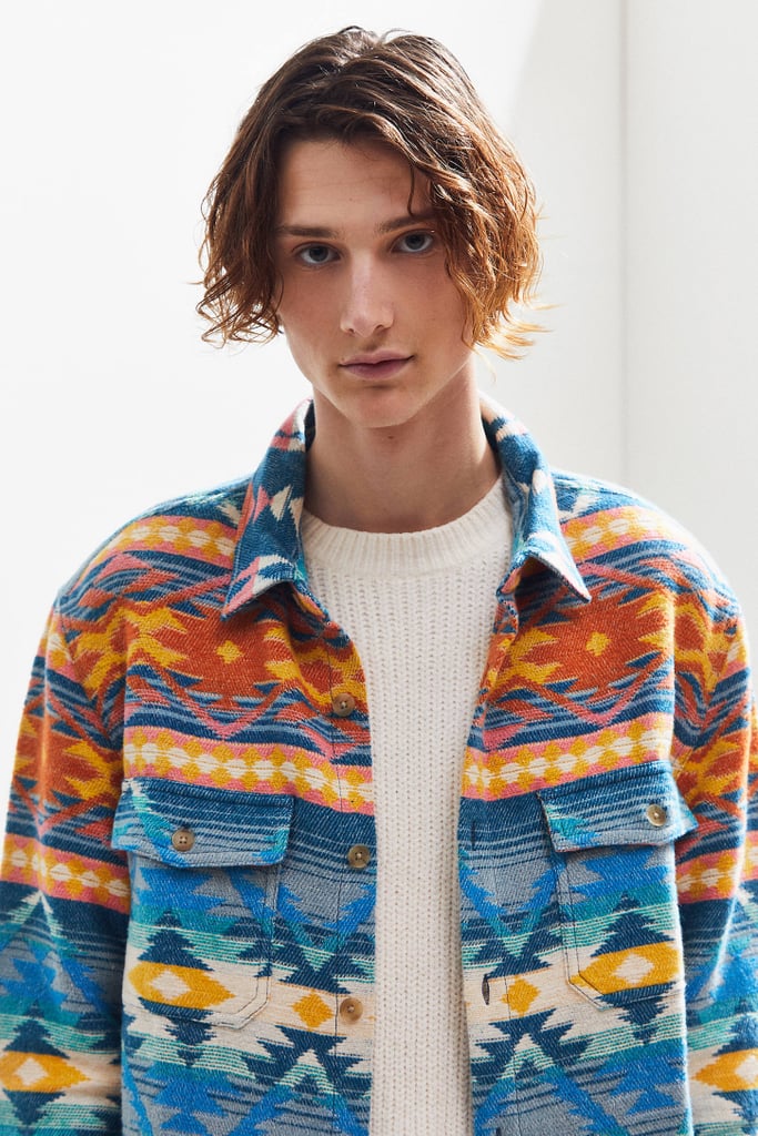 UO Jacquard Flannel Button-Down Shirt