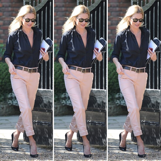 Kate Moss Pink Khakis POPSUGAR Fashion