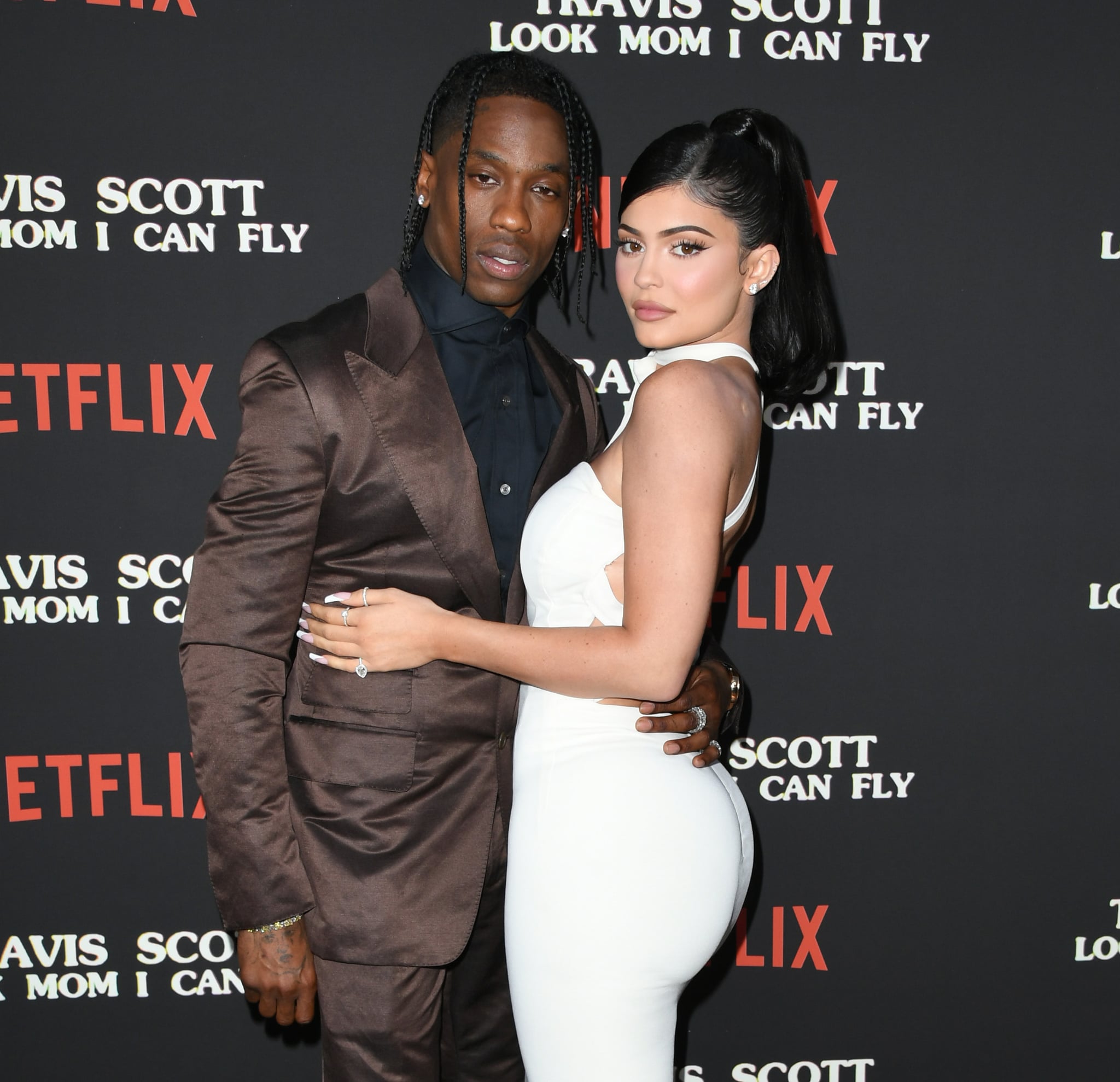 SANTA MONICA, CALIFORNIA - AUGUST 27:  Travis Scott and Kylie Jenner attend the Premiere Of Netflix's 