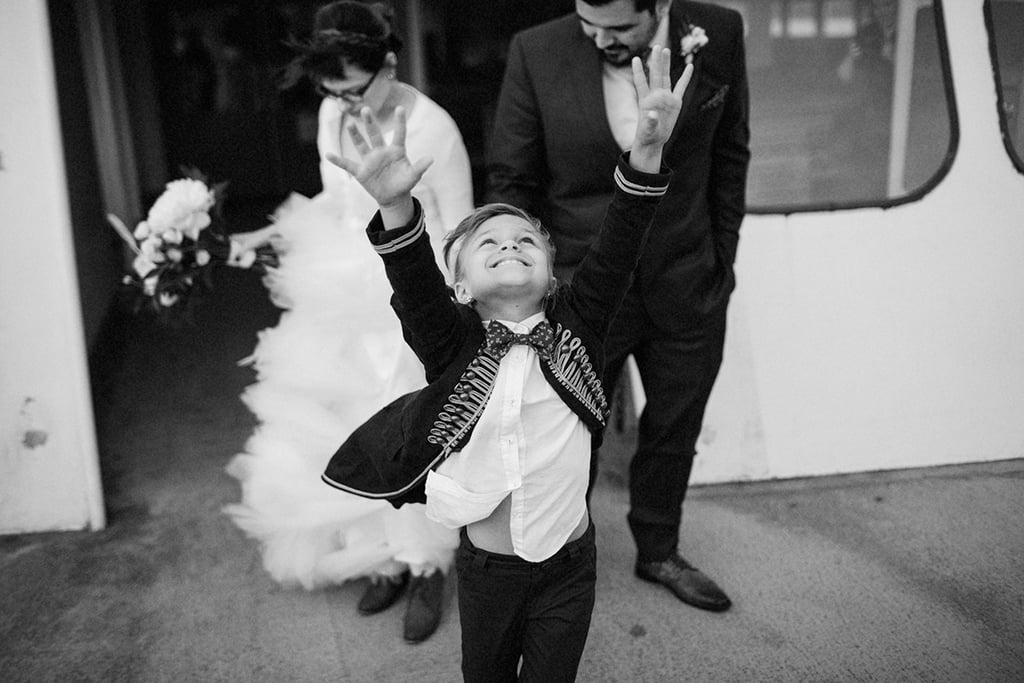 Little Girl Is Ring Bearer in Mom's Wedding