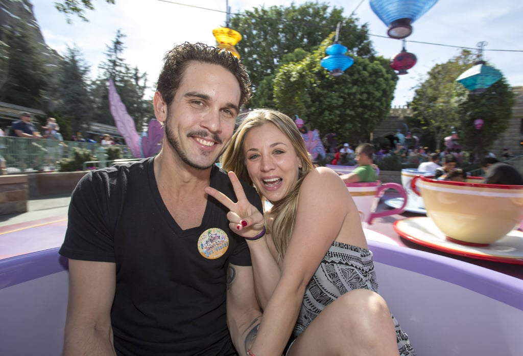 Kaley Cuoco and Ryan Sweeting took a teacup ride at Disneyland in February 2014.