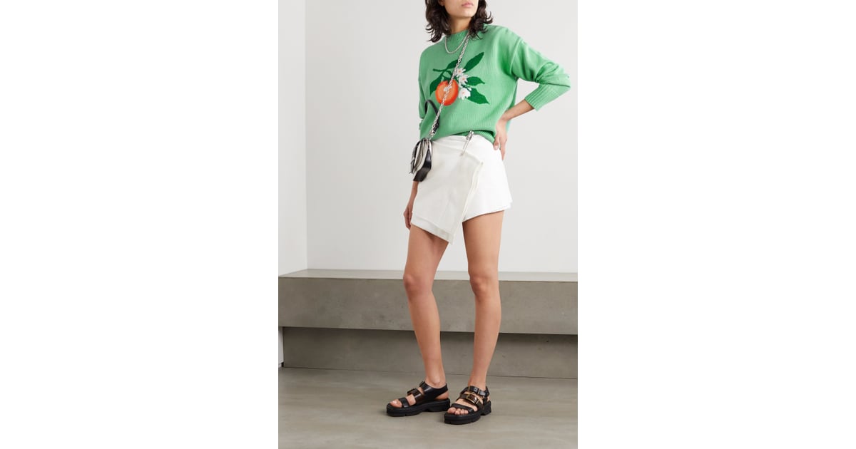 Casablanca Green Intarsia Cotton Sweater | How to Wear a Sweater For ...