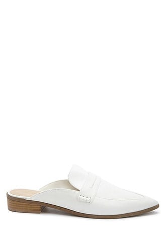 Forever 21 Faux Leather Loafer Mules
