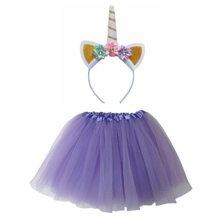 Flower Unicorn Headband Tutu Set