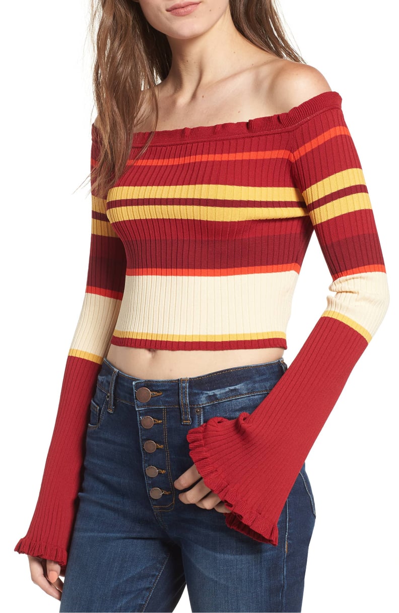 Somedays Lovin Even Closer Off the Shoulder Crop Sweater