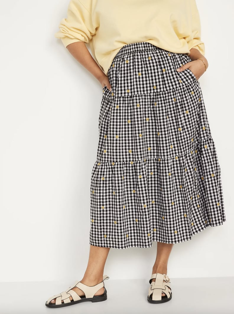 Old Navy Tiered Gingham Maxi Skirt
