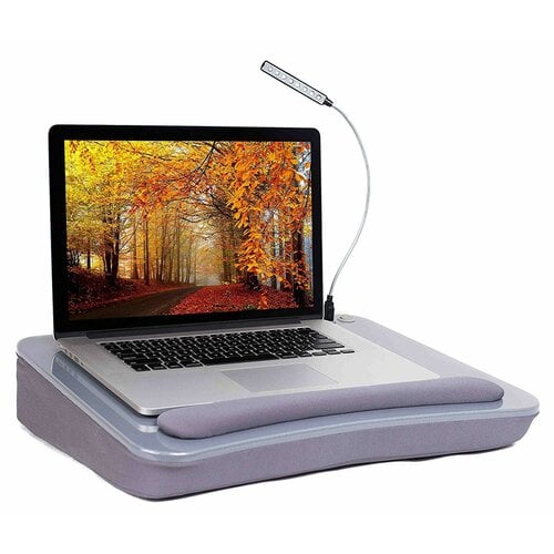Silver Kelise Sofia Sam 19.3" Lap Desk With USB Light