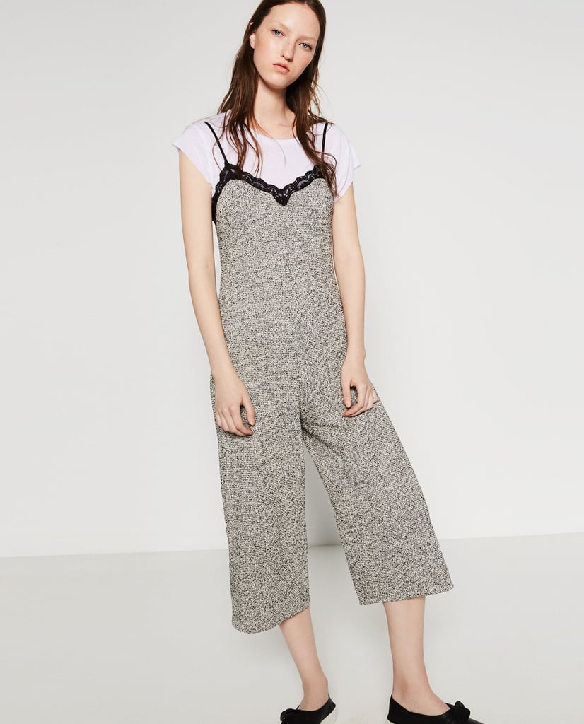 Zara Jumpsuit With Lace Trim Neckline ($50) | Best Pieces at Zara April ...
