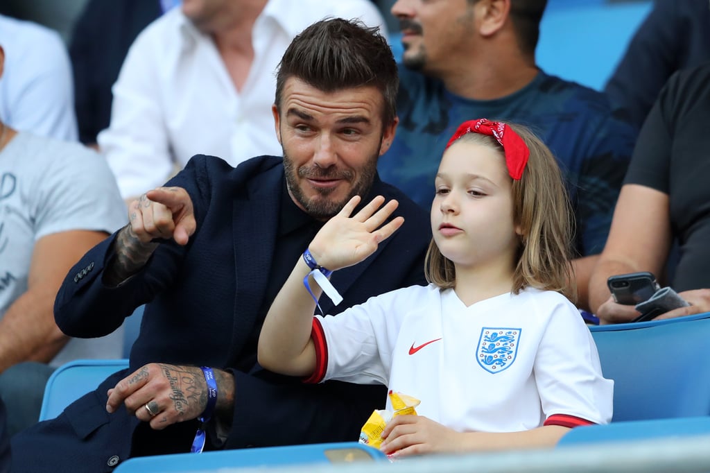 David Beckham and Harper at World Cup Pictures June 2019