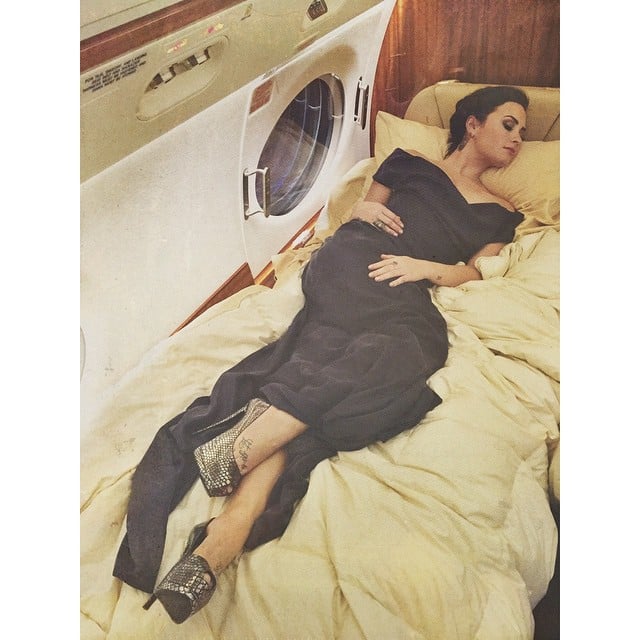 Demi Lovato took a nap in high heels and a gown.
Source: Instagram user ddlovato