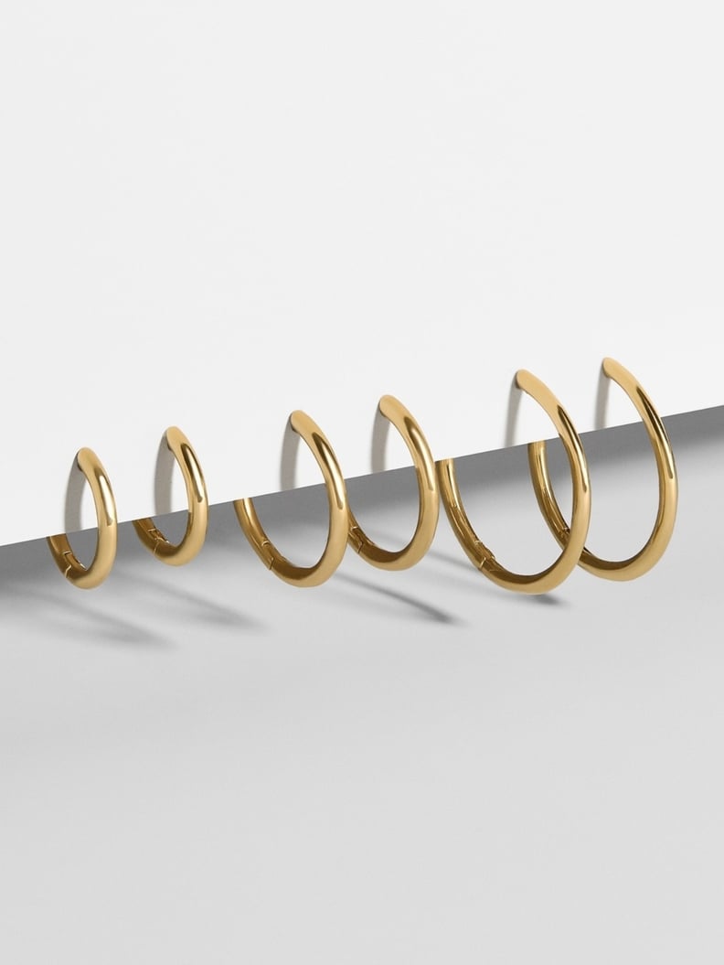 A Hoop Set: BaubleBar Verbena 18K Gold Huggie Earrings
