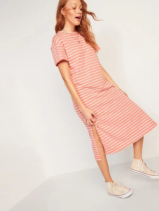 Old Navy Vintage Striped Midi Shift Dress