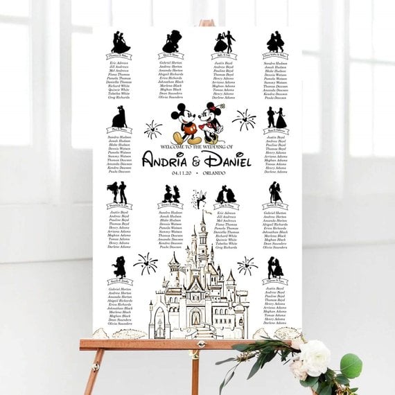 Mickey and Minnie Wedding Seating Chart