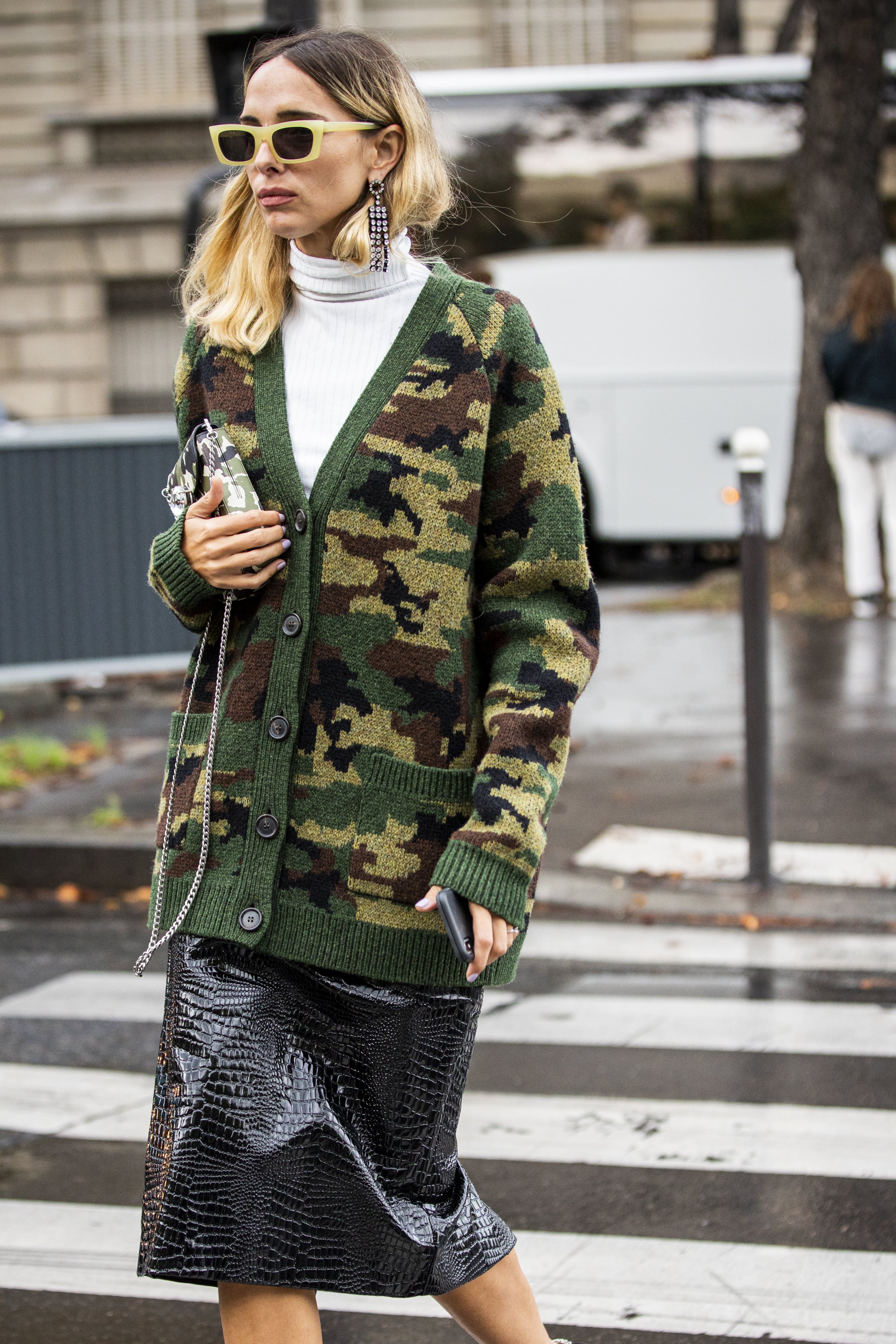 Oversized camo cardigan shop