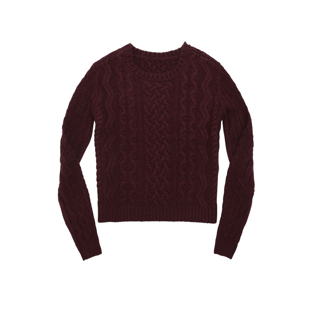 Kendall and Kylie Cable Stitch Cropped Pullover Sweater ($50)