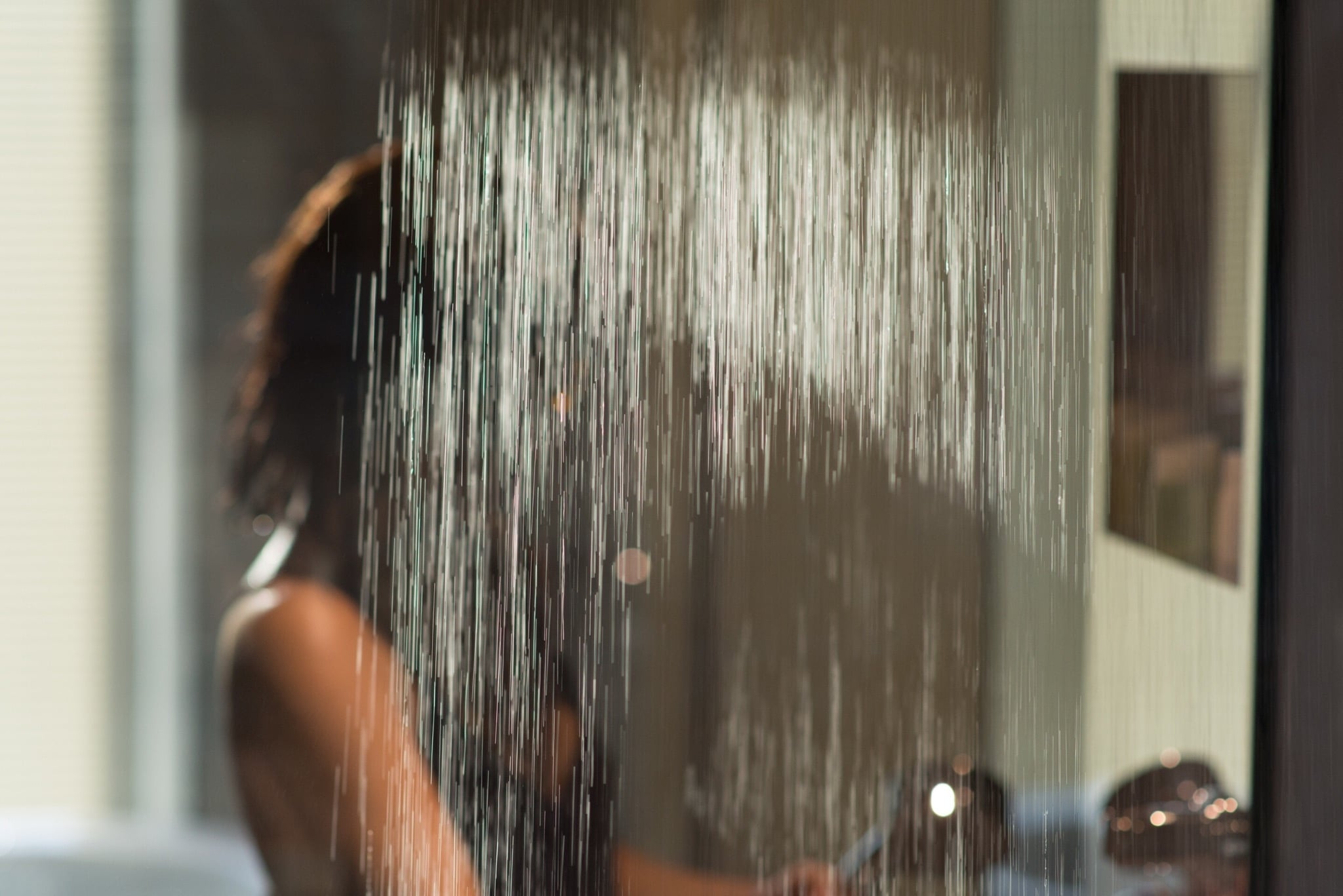 woman in shower