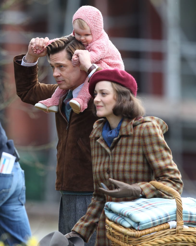 Brad Pitt With Baby on the Set of Five Seconds of Silence
