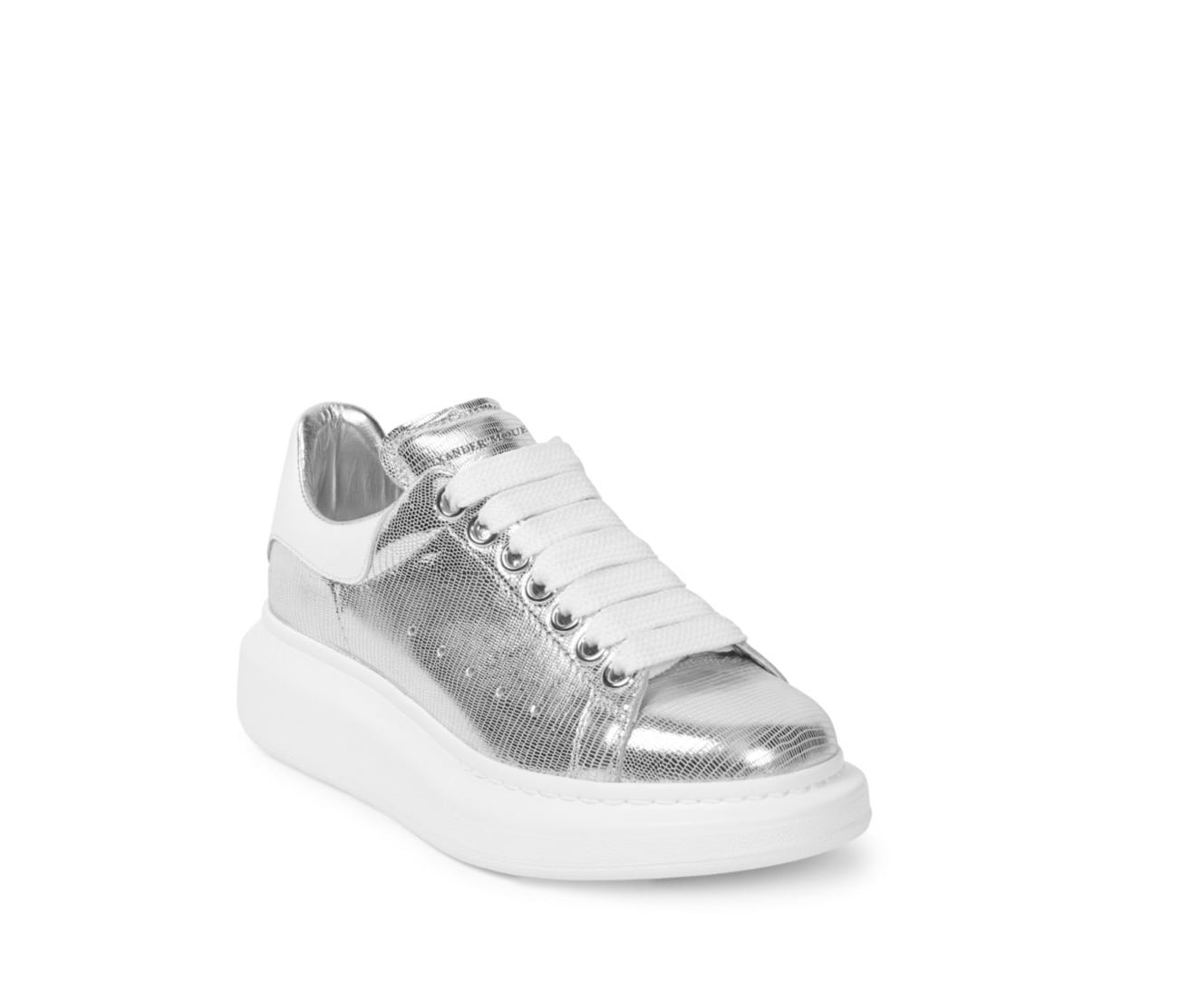 Alexander McQueen Metallic Leather Sneakers | Gigi Hadid's Wearing 