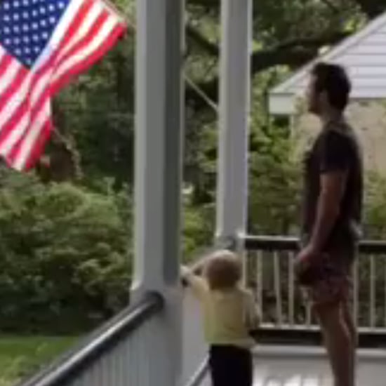 Chris Pratt Doing the Pledge of Allegiance With His Son