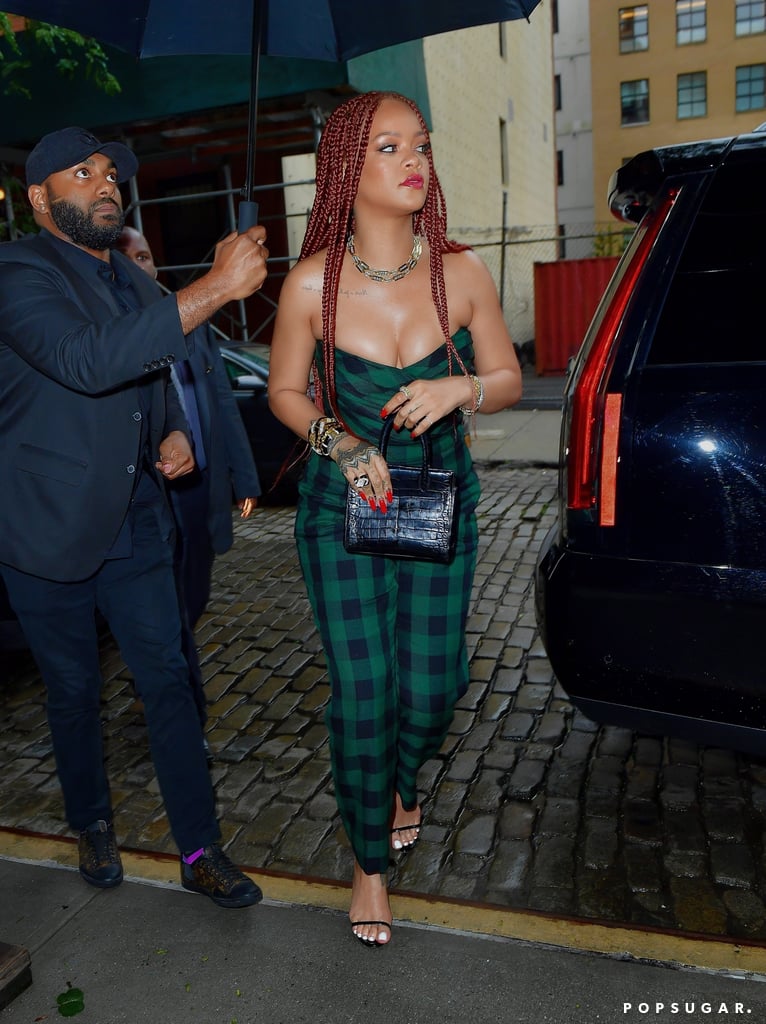 Rihanna Plaid Dior Jumpsuit in NYC 2019