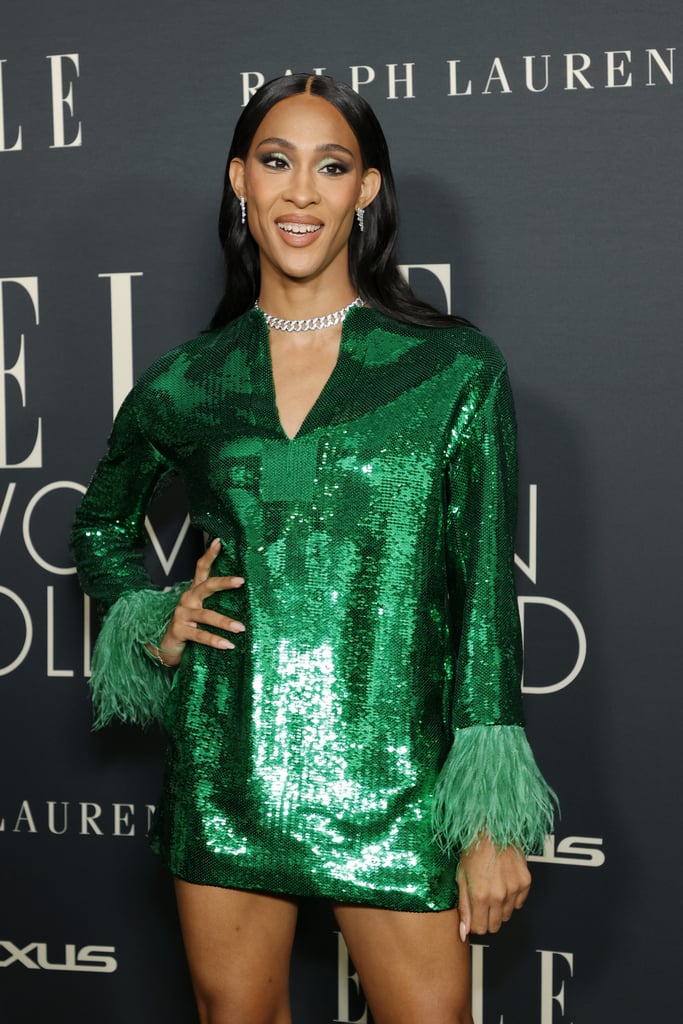 Mj Rodriguez Wore a Green Sequin Dress to Women in Hollywood