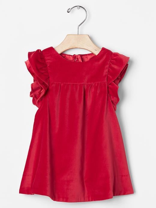 Gap Red Velvet Flutter Dress Outfits For Baby's First Christmas