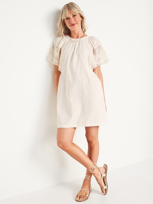 Old Navy Flutter-Sleeve Tie-Back Mini Swing Dress