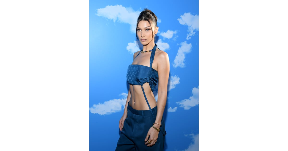 Fashion, Shopping & Style, The 2000s Called and Gave Bella Hadid  Permission to Rock This Low-Rise Crop Top Combo