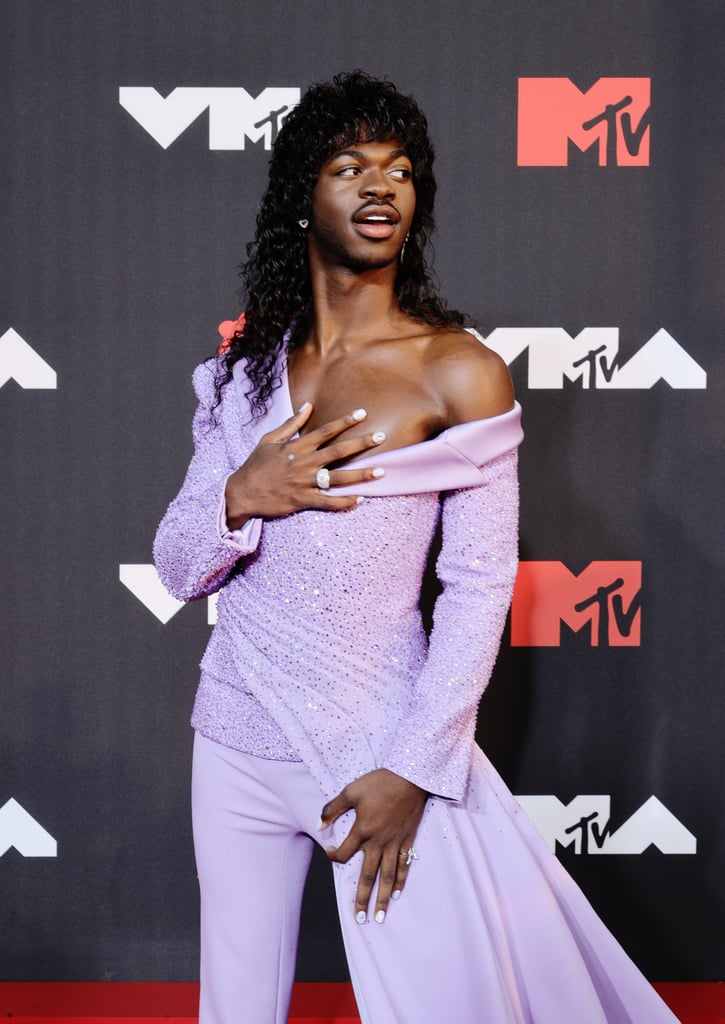 Lil Nas X's White Manicure With Diamond Accents