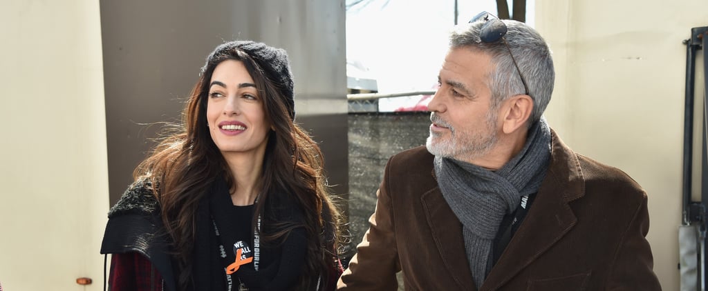 Amal Clooney Wearing Plaid Jacket