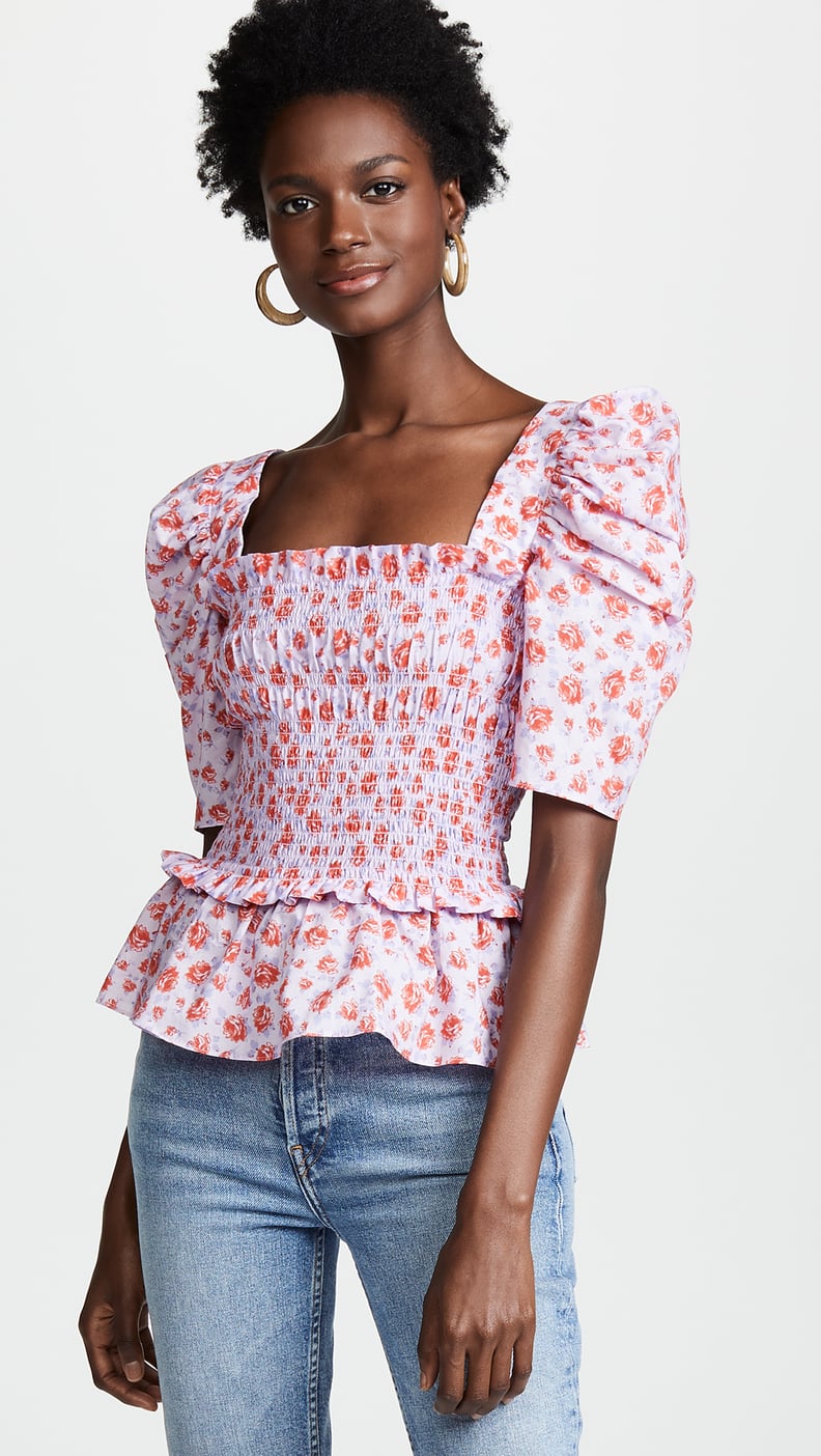 Amanda Uprichard Puff Sleeve Top