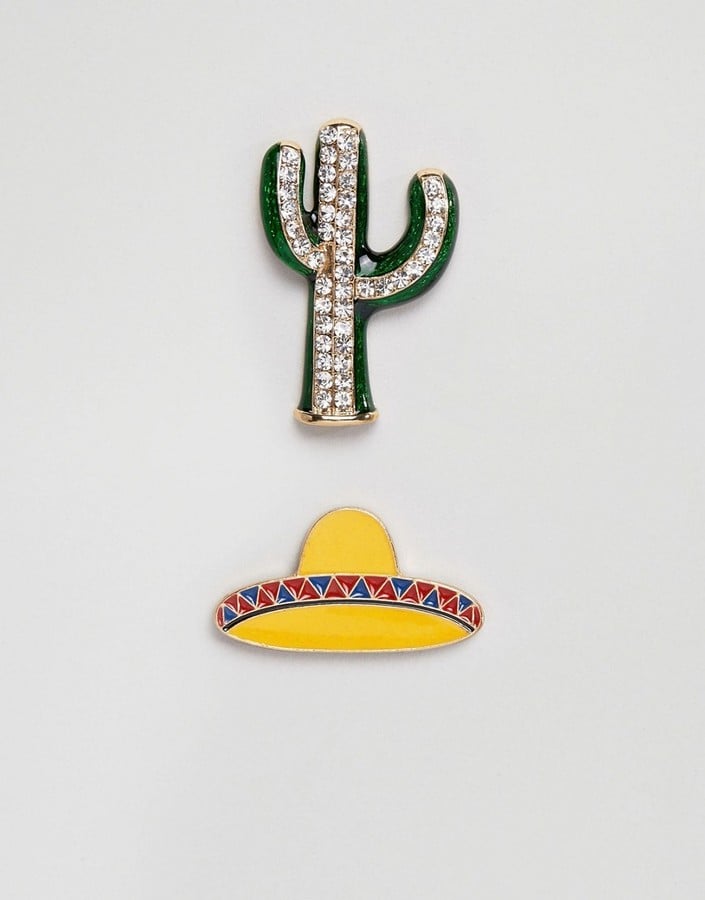 Asos Cactus & Sombrero Badge Set