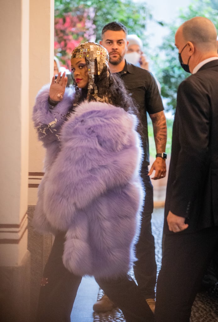 Rihanna Arriving at Gucci During Milan Fashion Week