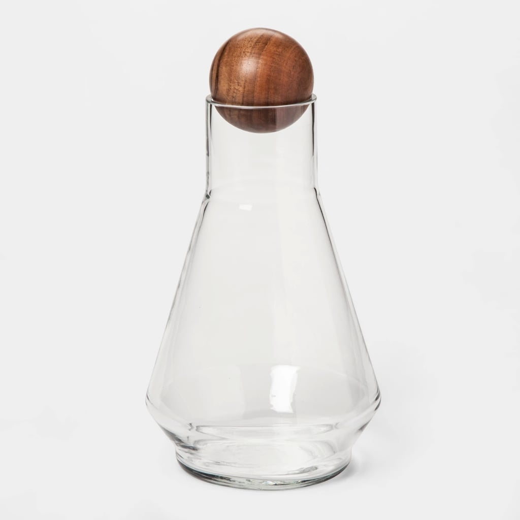 Glass Whiskey Decanter With Wood Stopper