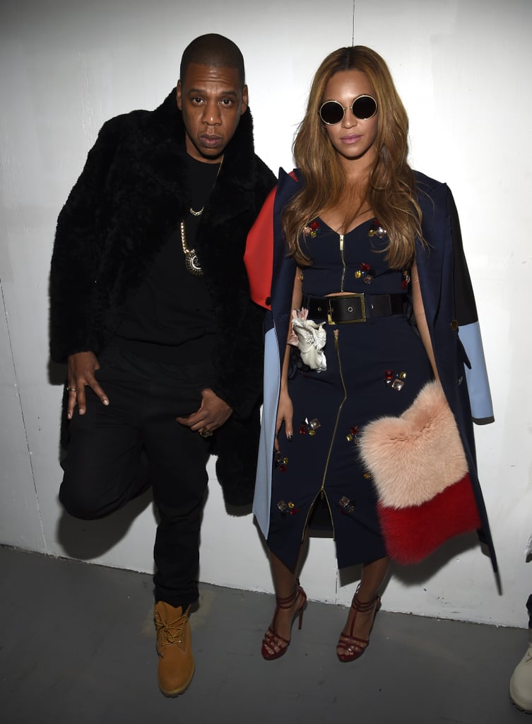 Jay Z and Beyoncé posed backstage together at Kanye West's show.