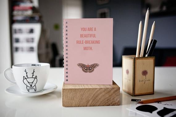 You Are a Beautiful Rule-Breaking Moth Lined Notebook
