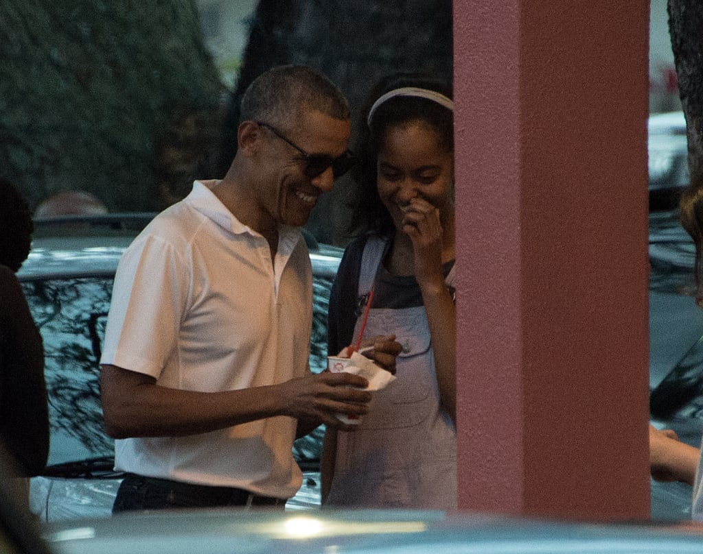 While vacationing in Hawaii in December 2016, Malia and Barack had an adorable father-daughter date. The duo giggled and smiled while enjoying a frozen treat.