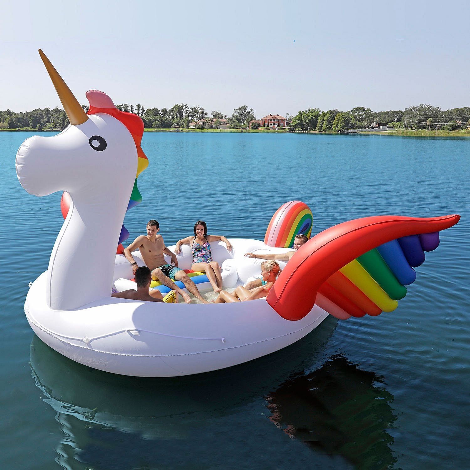 Details about   JUSTICE GIANT RAINBOW UNICORN POOL FLOAT 102” X  56” WOW SUPER COOL FUN!! 