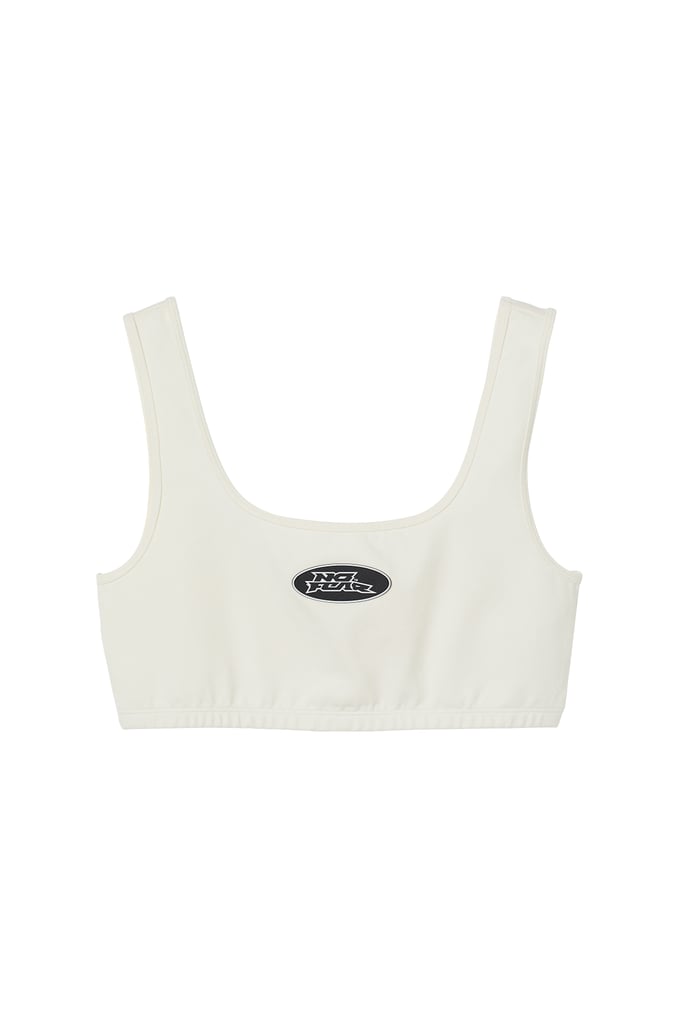 A White Crop Top: No Fear x H&M Jersey Crop Top