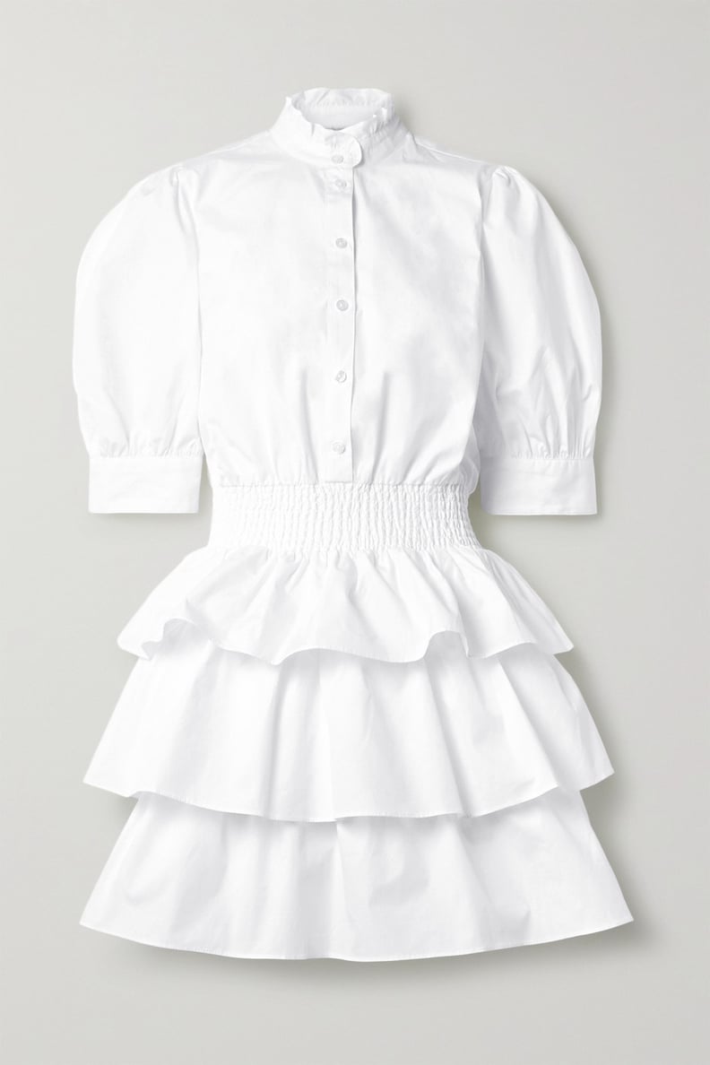 Michael Michael Kors Tiered Shirred Cotton-Poplin Mini Dress