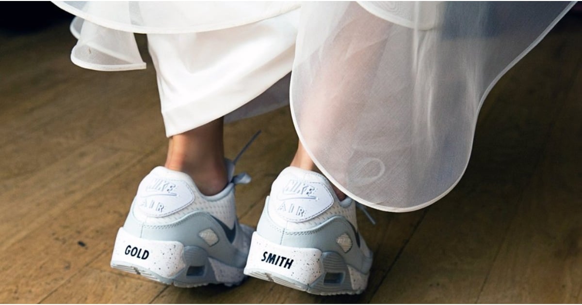 sneakers under wedding dress