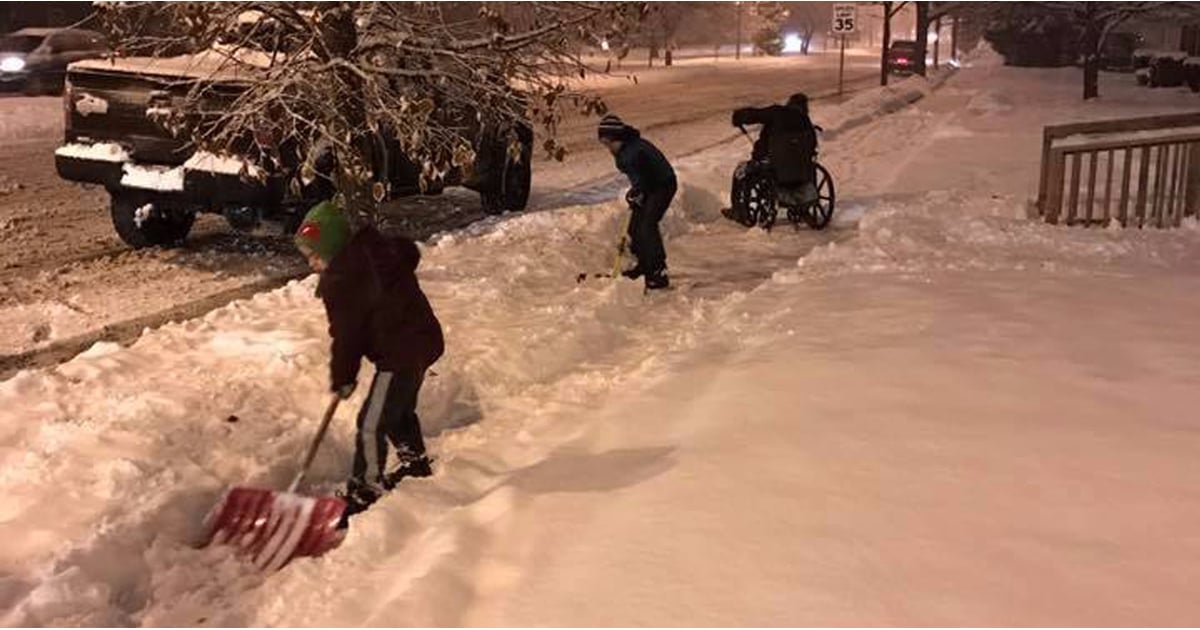 Dad Shares Proud Moment of His Sons Shoveling Snow POPSUGAR Family