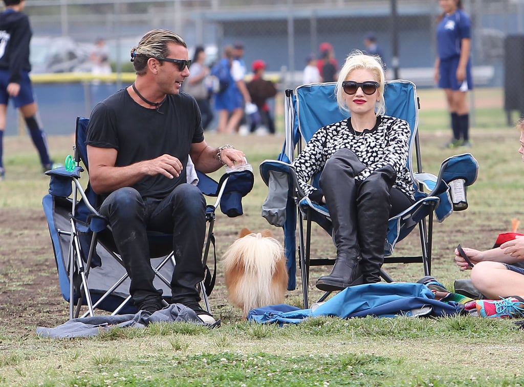 In September 2013, Gavin and Gwen went on soccer-parents duty to watch their sons play a game in LA.
