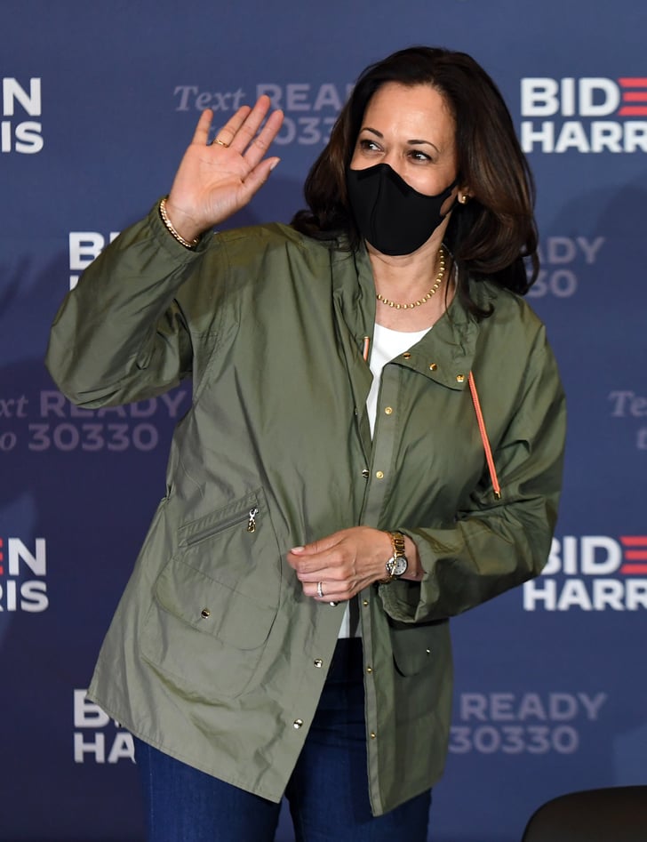 Kamala Harris Wears Timberland Boots With a Green Parka ...