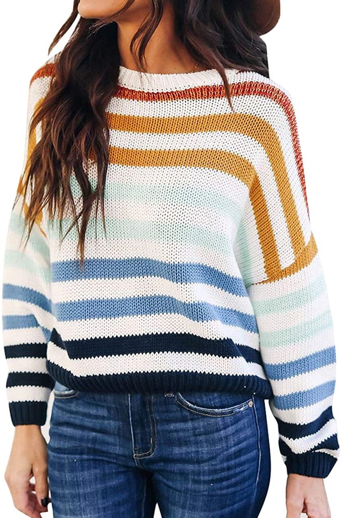 ZESICA Striped Pullover Sweater