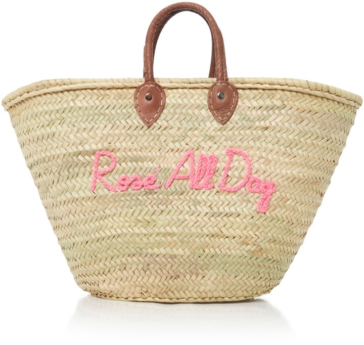 Poolside Shorty Embroidered Straw Tote