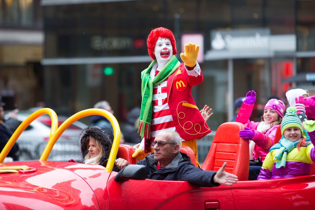 Ronald McDonald took a ride in an oversize vehicle.