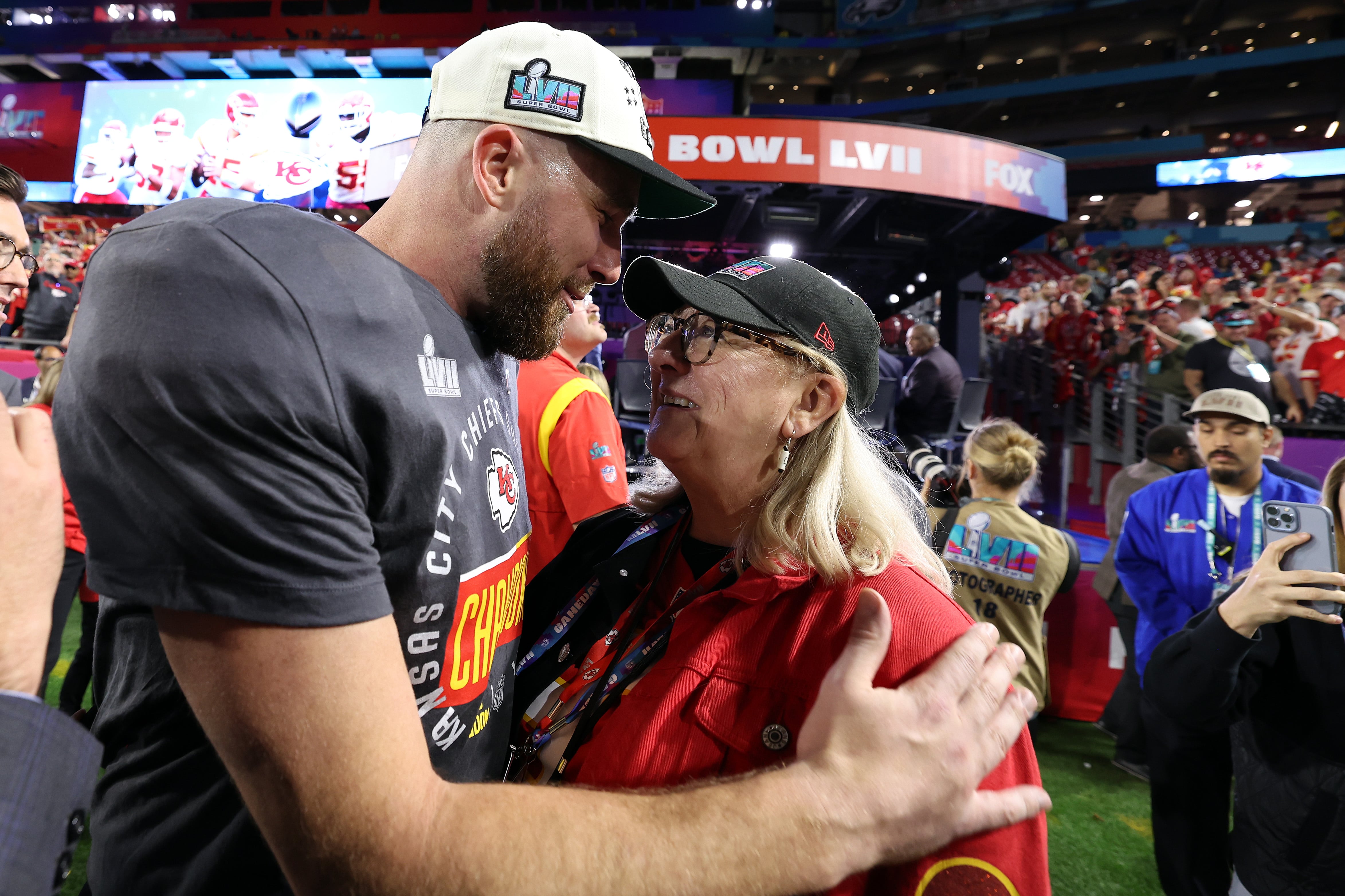 Super Bowl 2023: Jason and Travis Kelce's Mom Has Split Jersey for Sons