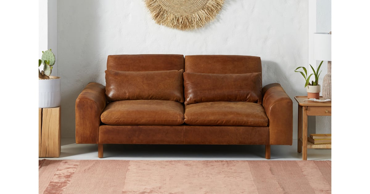 two cushion leather sofa